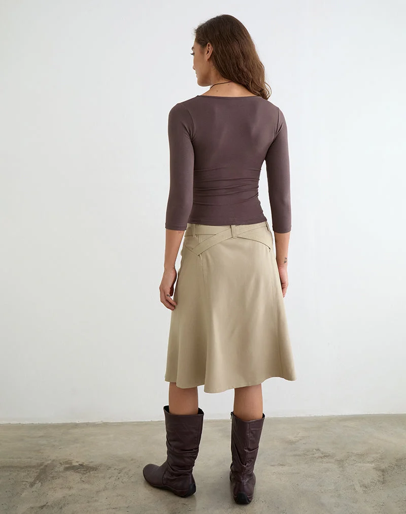 Anica Midirock mit Gürtel in Beige