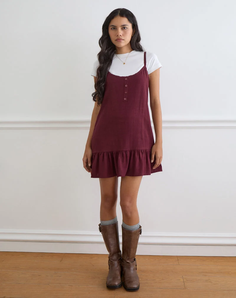 Arige Minikleid in Bordeauxrot