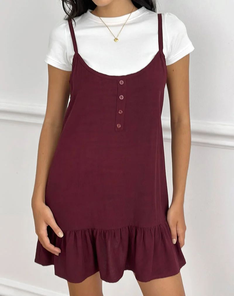 Arige Minikleid in Bordeauxrot