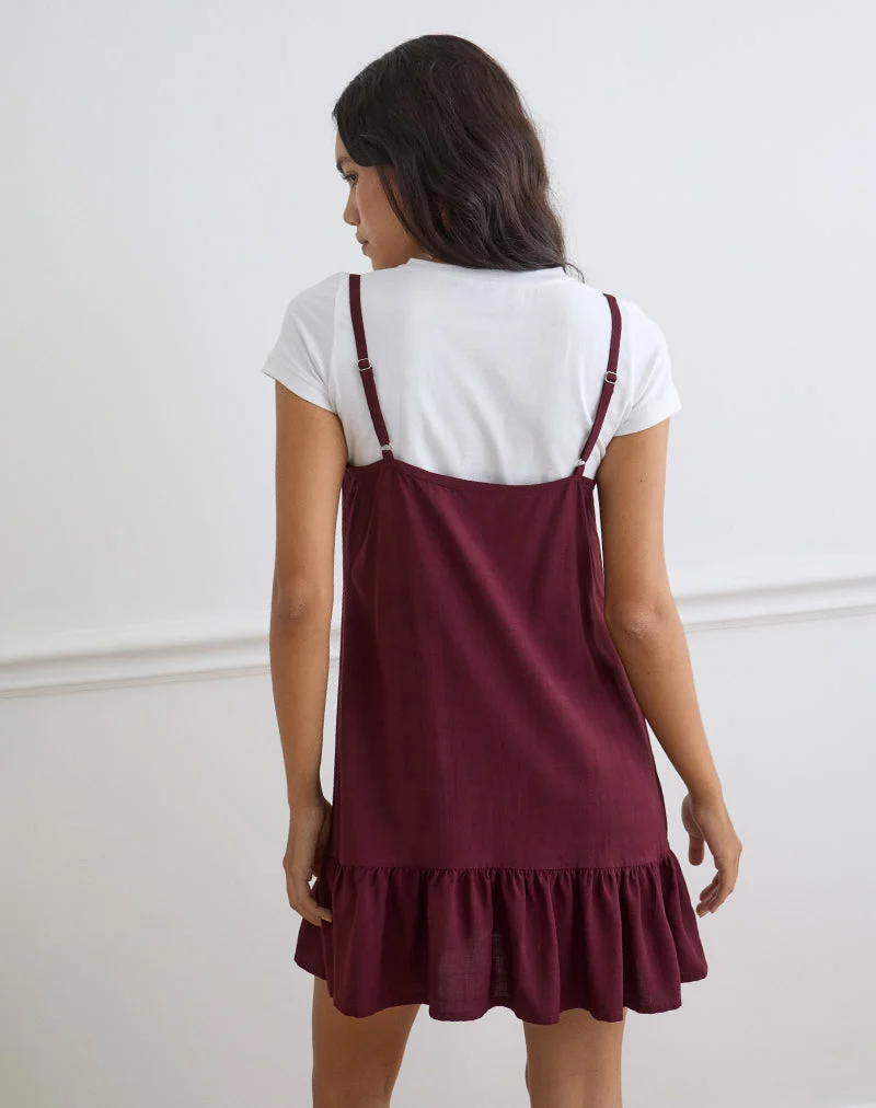 Arige Minikleid in Bordeauxrot