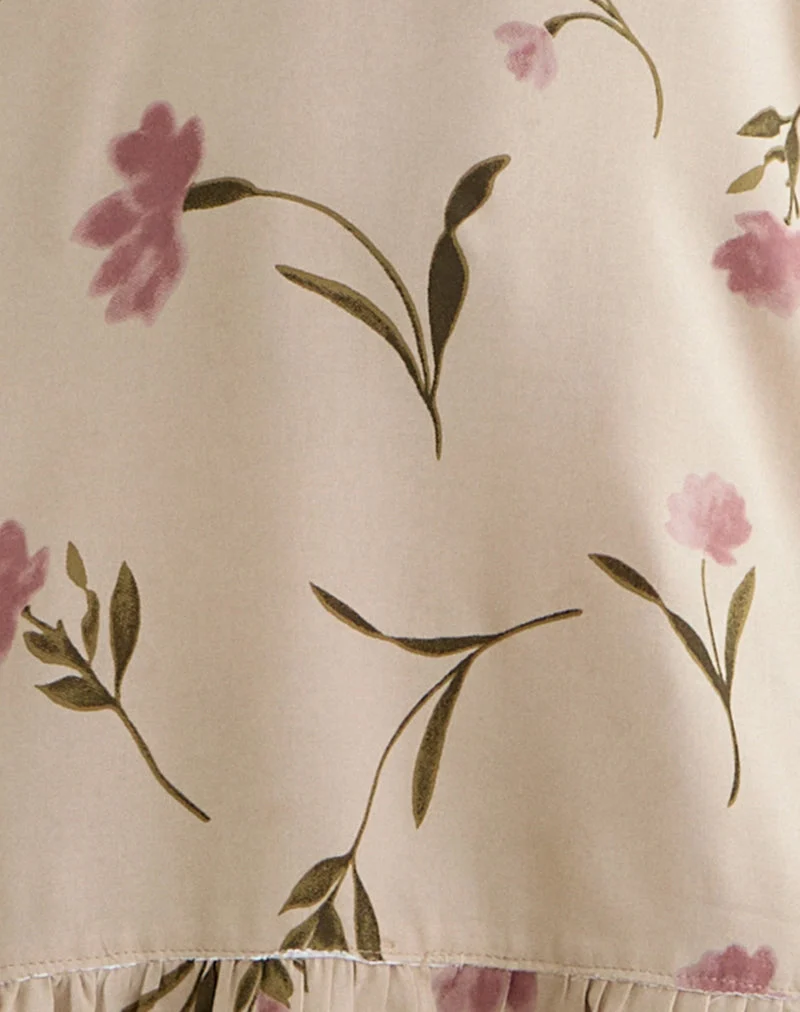 Visoca Minikleid „Bloom Leafy Taupe“