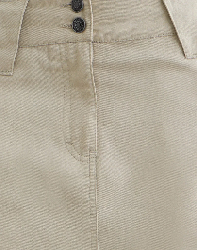Rovie Utility Cargo-Schürze aus Baumwoll-Twill in der Farbe „Latte“