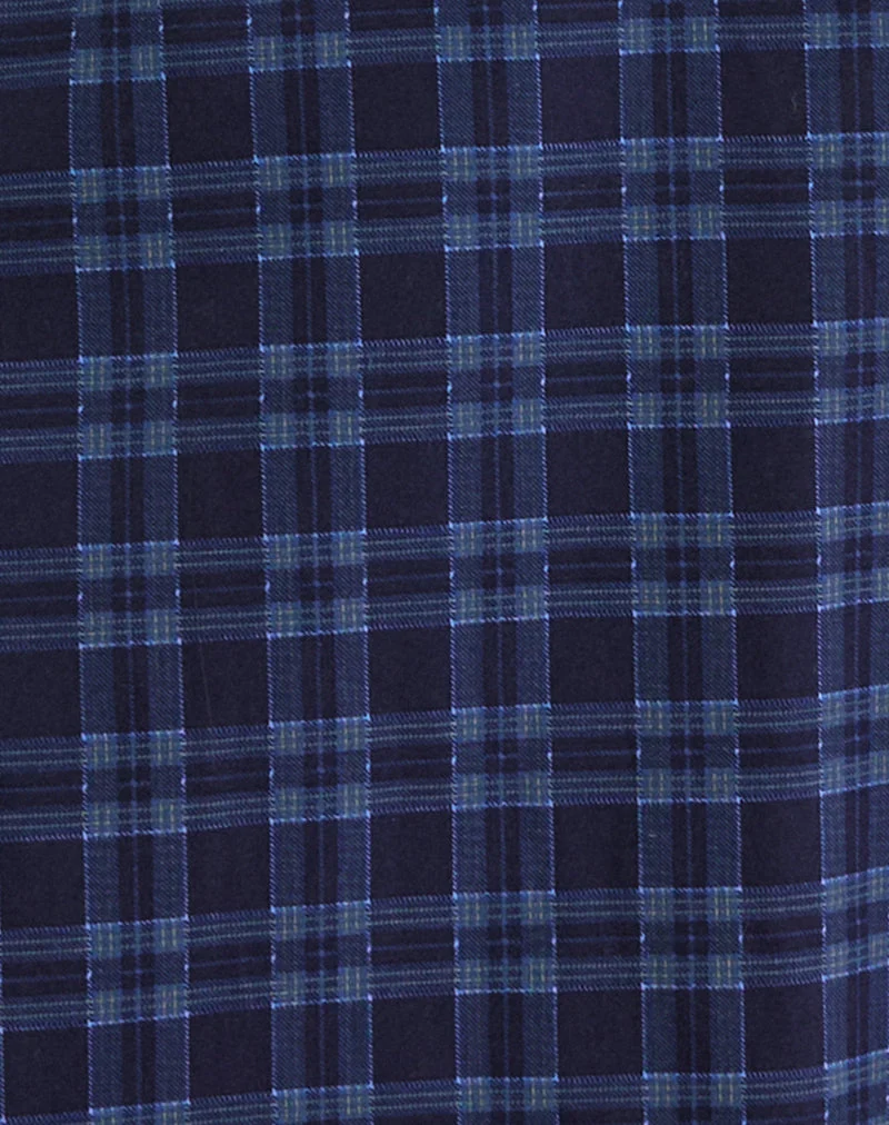 Takika Midirock mit kariertem Muster in Mitternachtsblau