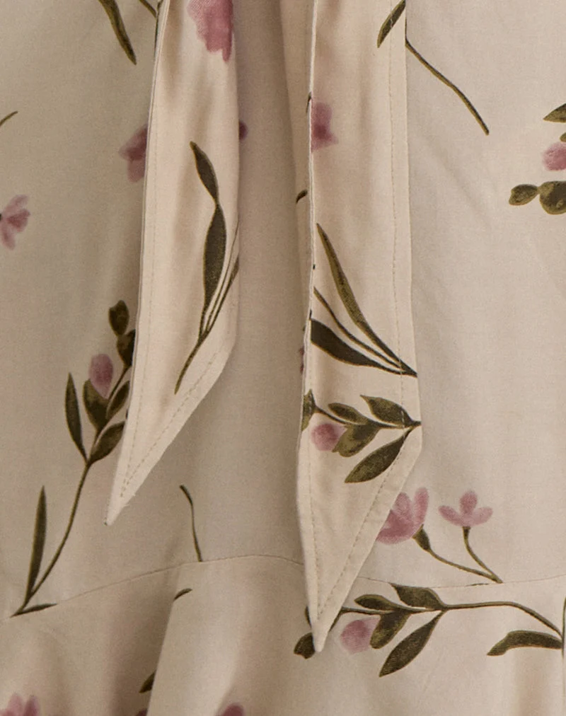 Lazlo Minikleid in „Bloom Leafy Taupe“