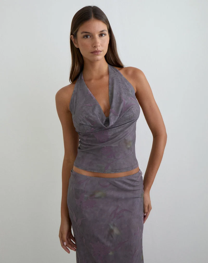 Valila Top in Flare Flower Purple