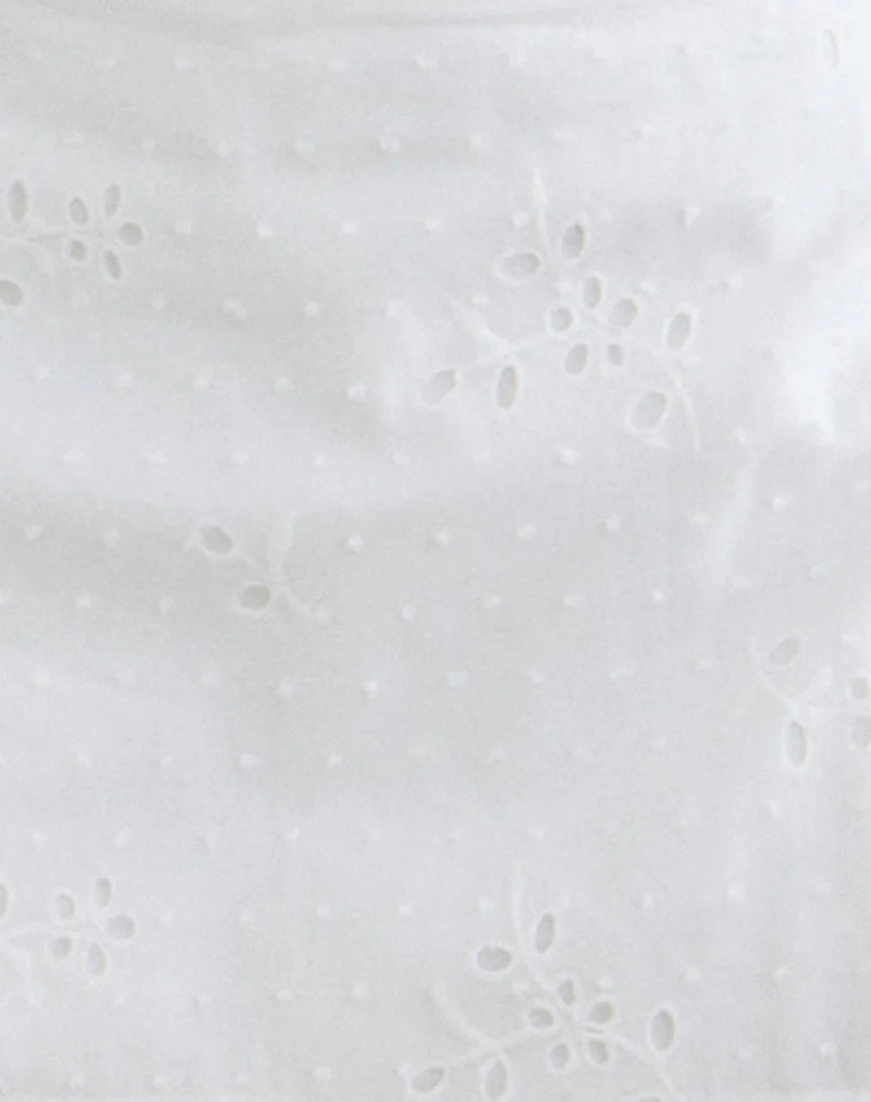 Kanara Wrap Mini-Skort in „Broderie White“