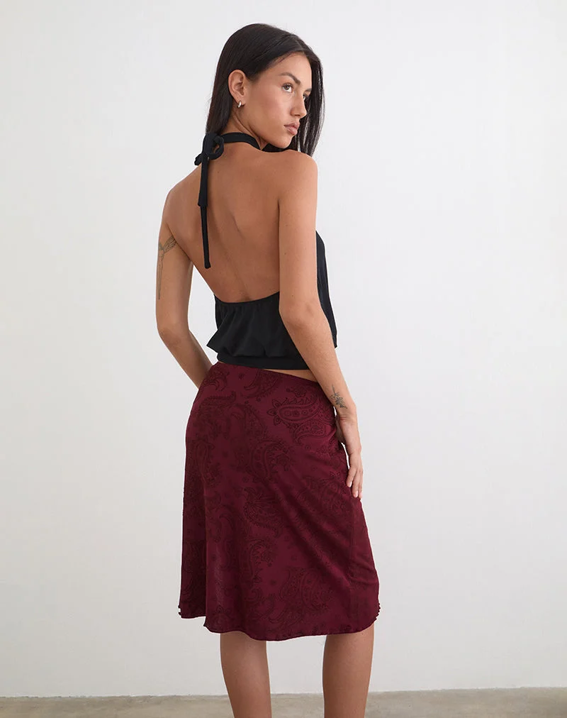 Elif Midirock aus Flock Compact Paisley in Weinrot
