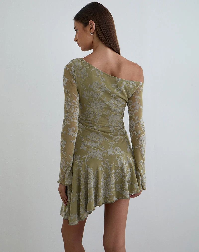 Ruhato Minikleid in Moosblüte Oliv