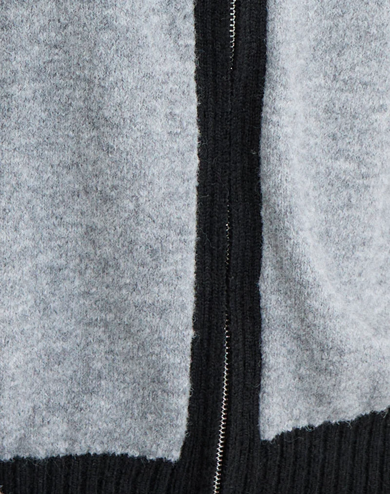 Asrar Jumper aus Strick in Grau und Schwarz