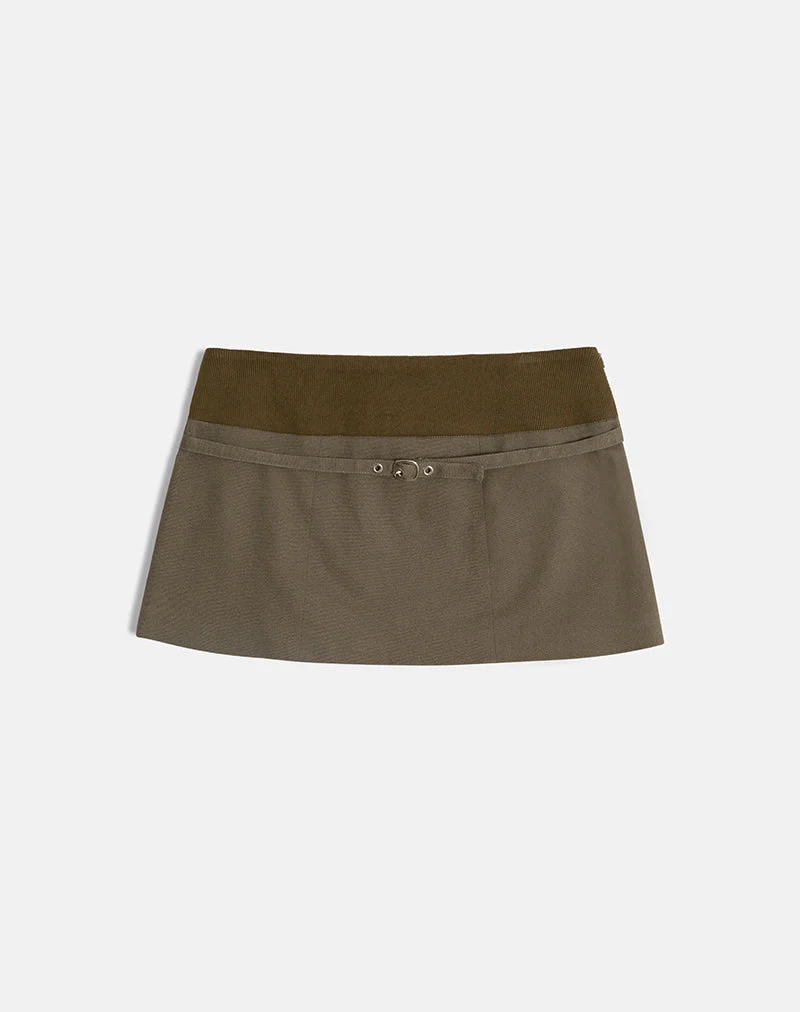Desau Minirock aus Twill in Khaki
