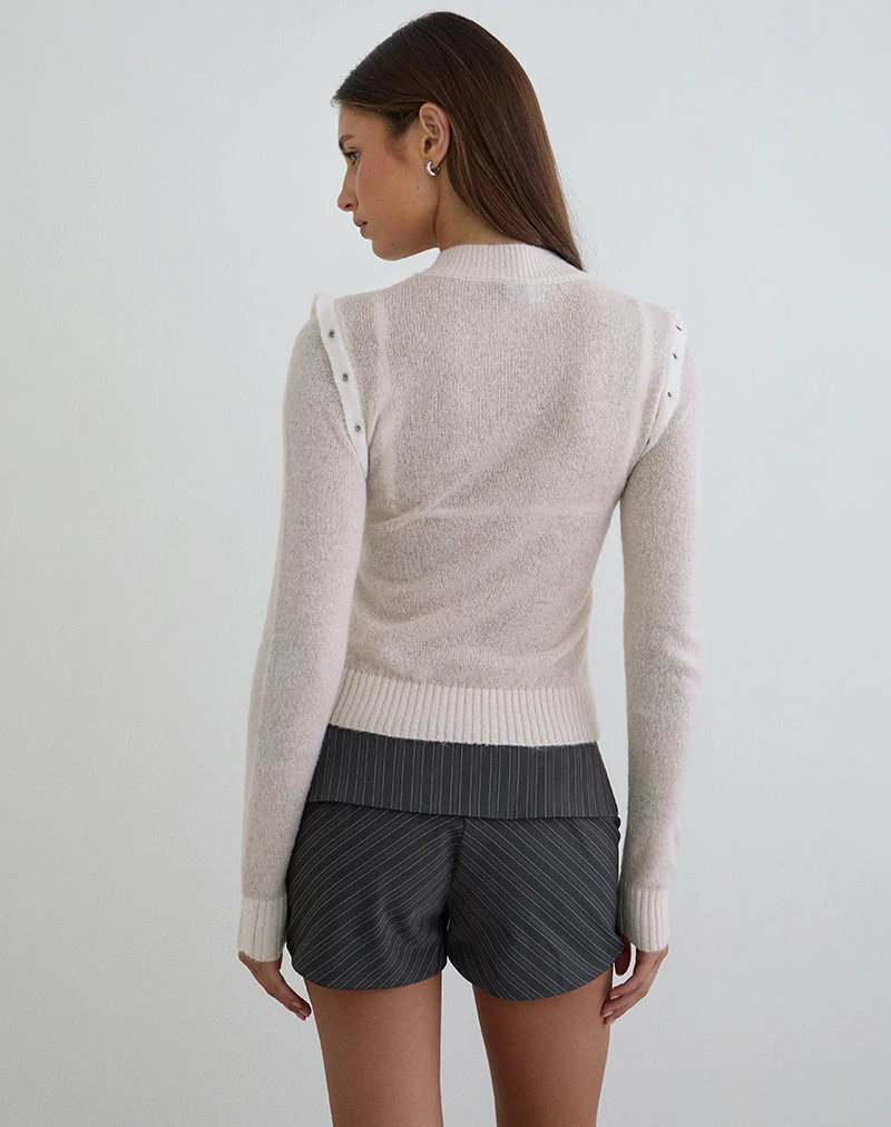 Bentala Rollkragenpullover aus Strick in Ecru