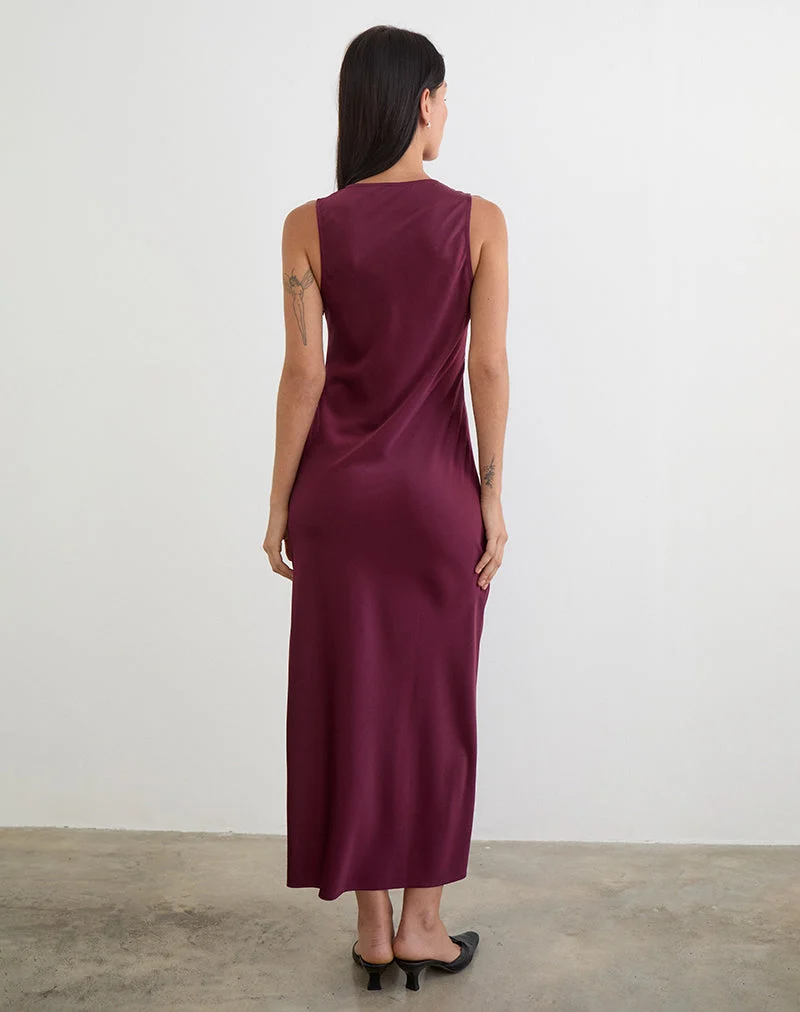 Zarita Satin-Maxikleid in Zinfandel
