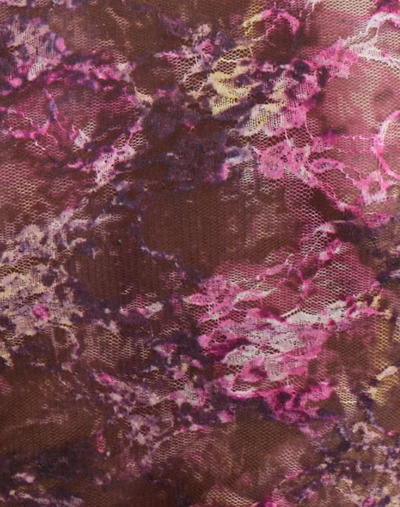 Copriva Top in abstraktem Rosé und Pflaume