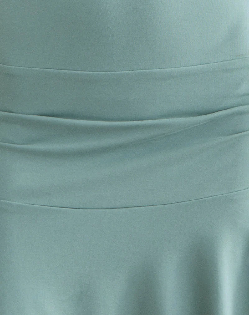 Mahalia Plunge-Minikleid in Aqua-Grau