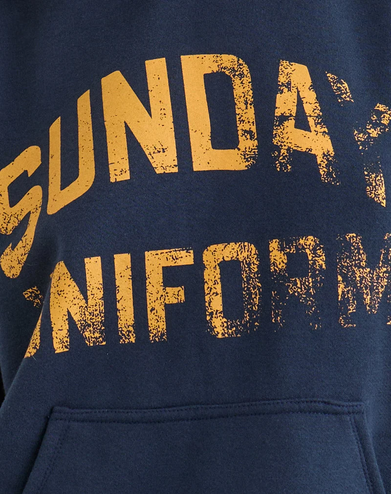 Guyton-Hoodie in Marineblau mit „Sunday Uniform“-Motiv