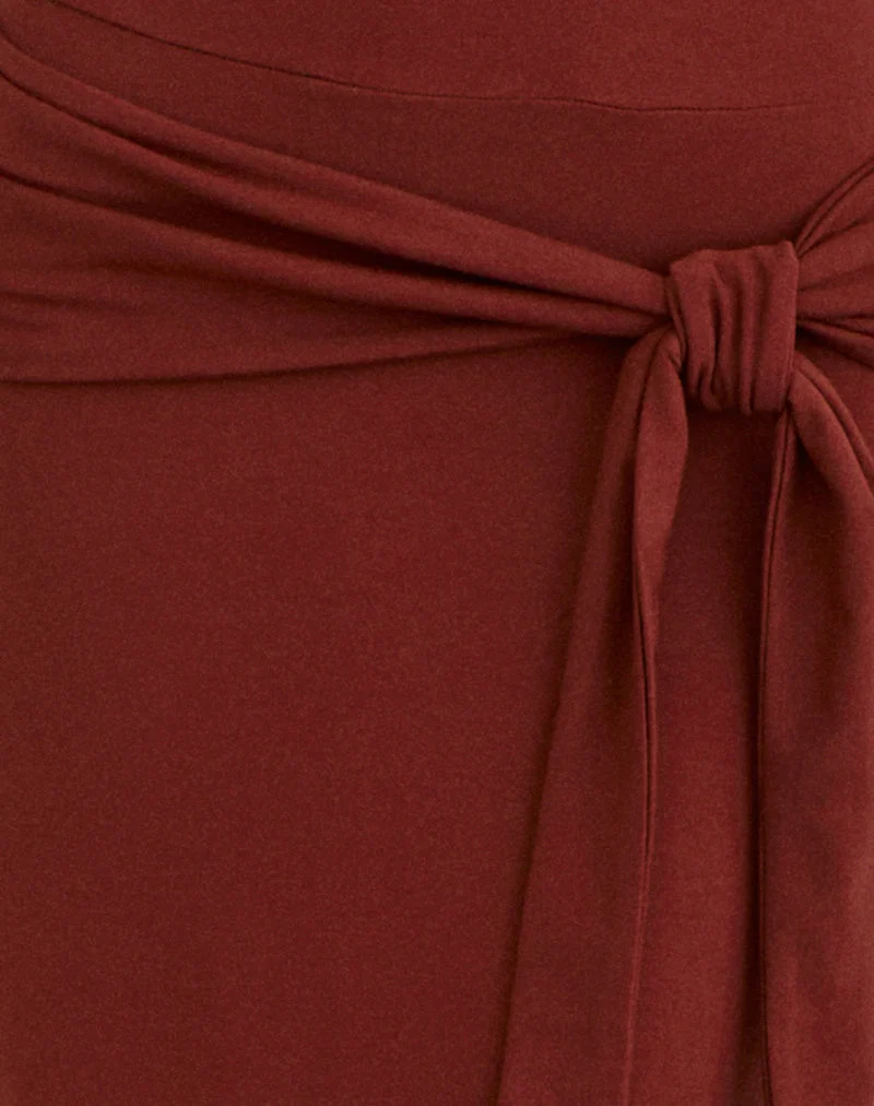 Viorela Maxikleid aus Jersey in Ziegelrot
