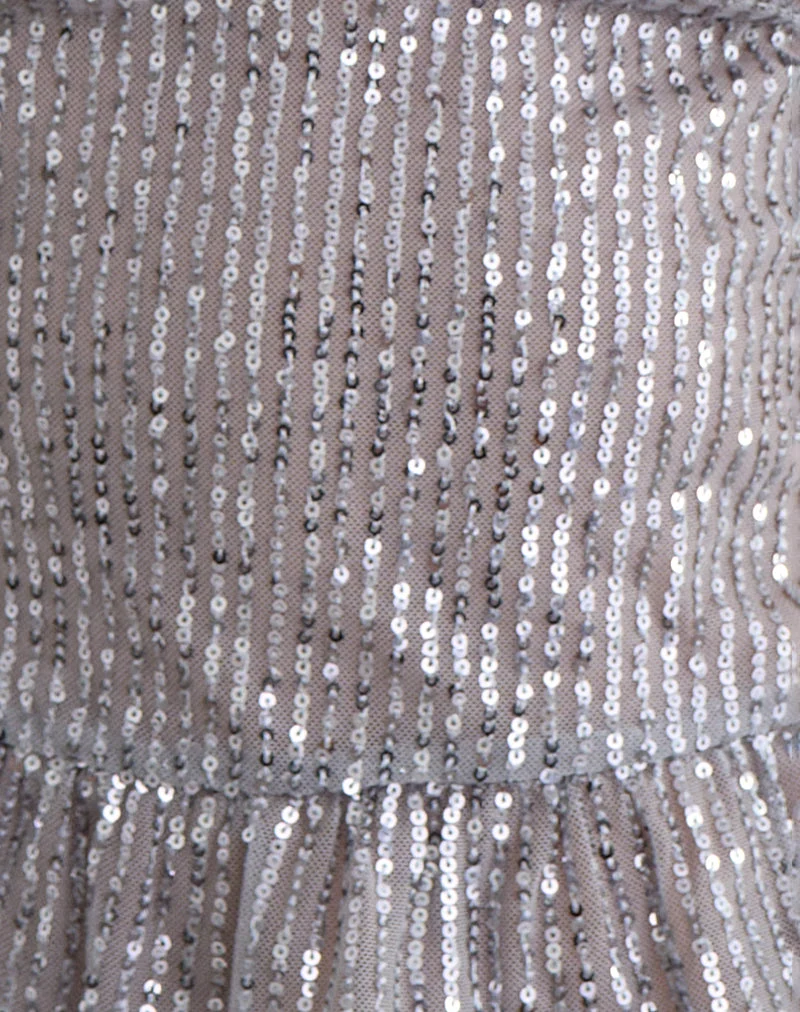 Karka Cami Top in Drapé Sequin Grey