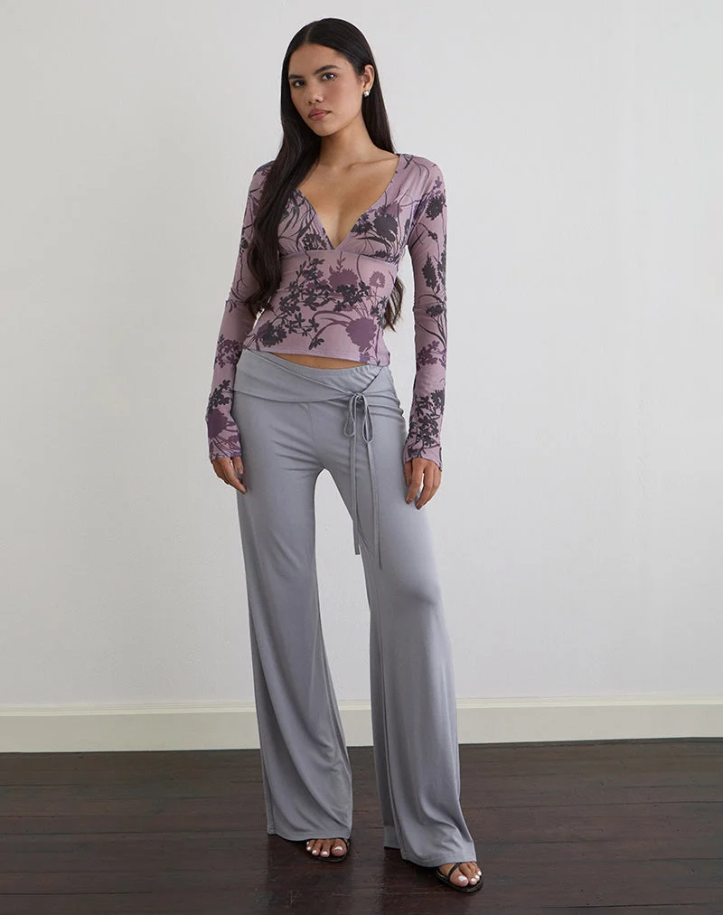 Jaydra Top in Flock Shadow Flower Purple