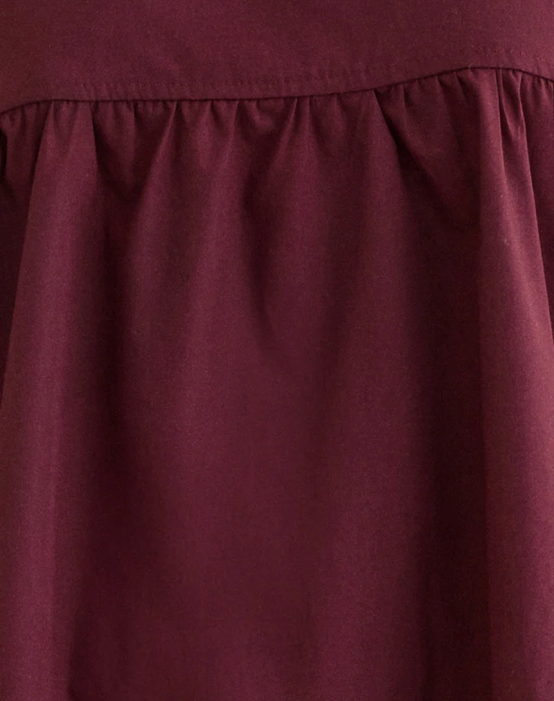 Sanaly Minikleid aus Popeline in Bordeauxrot