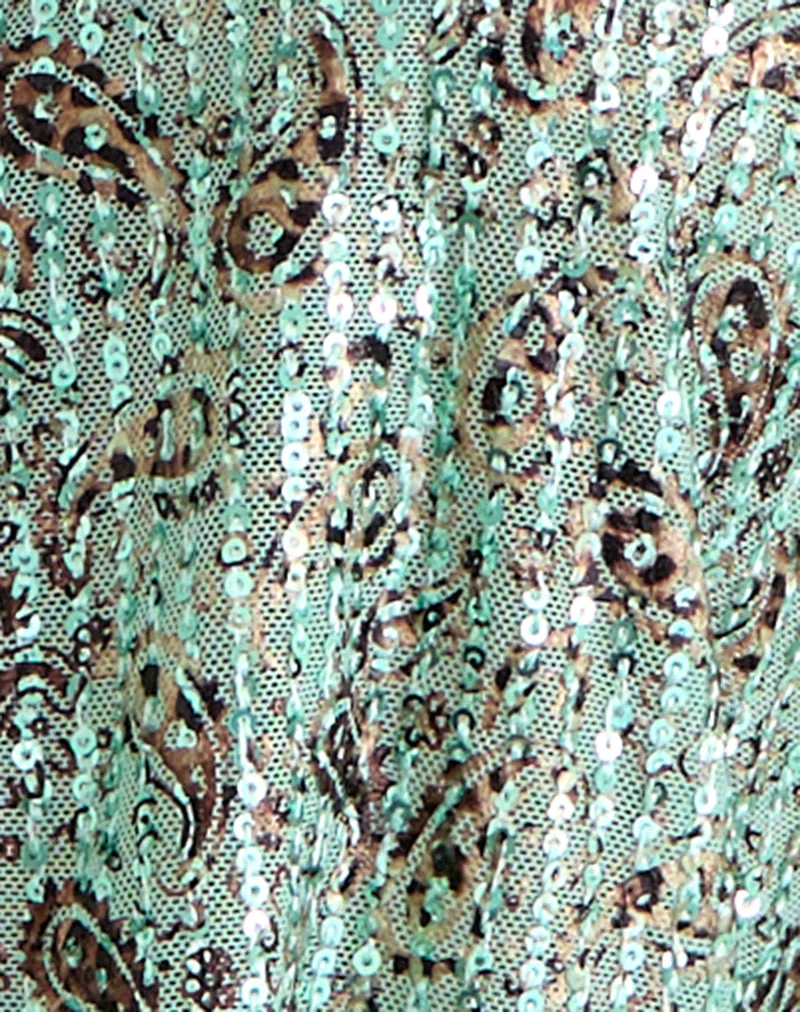 Ruwiko-Trägertop mit Paisley-Muster und Pailletten in Blaugrün