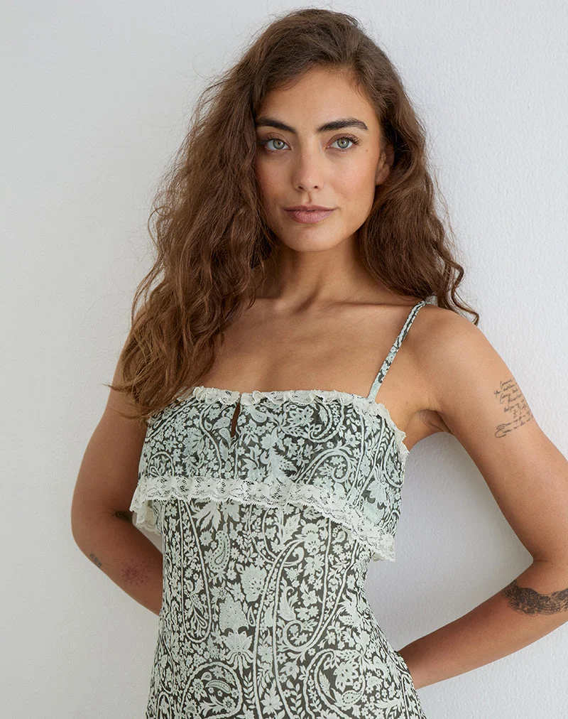 Quilla-Maxikleid „Bloom Paisley“ in Hellblau