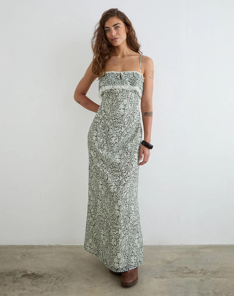 Quilla-Maxikleid „Bloom Paisley“ in Hellblau