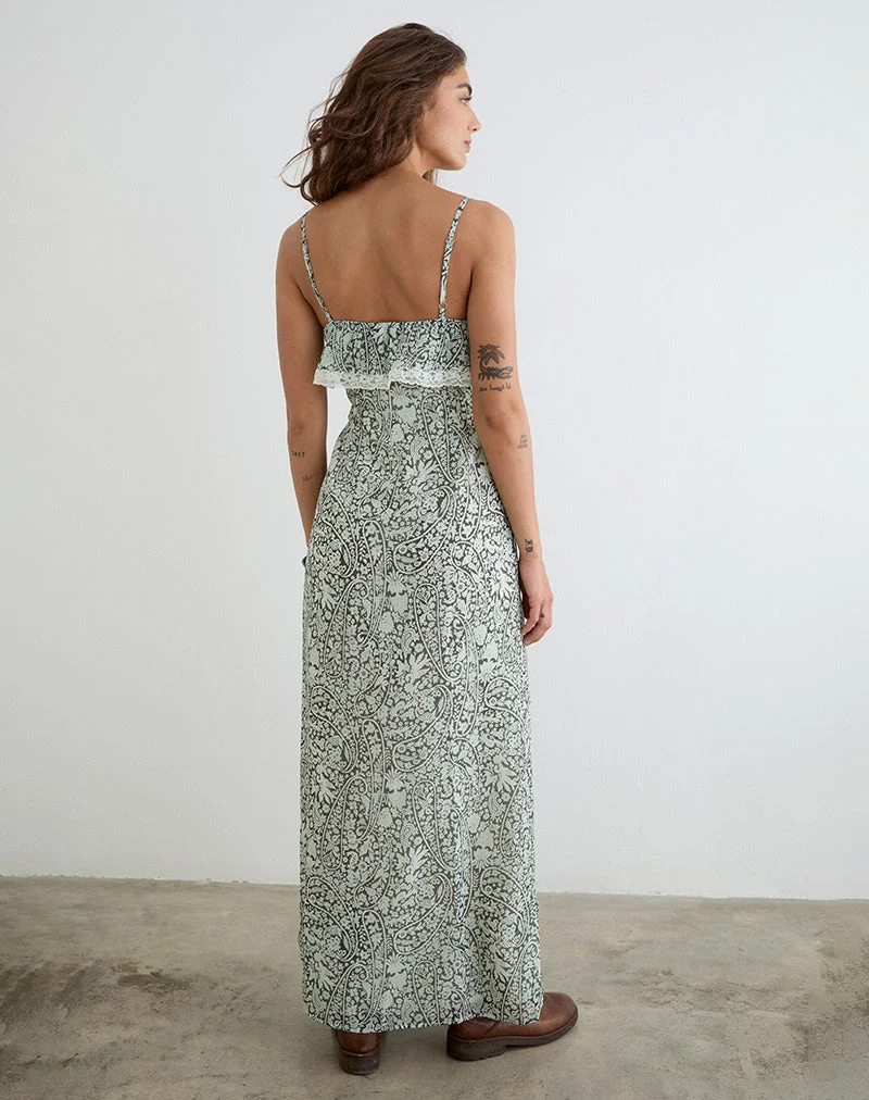 Quilla-Maxikleid „Bloom Paisley“ in Hellblau