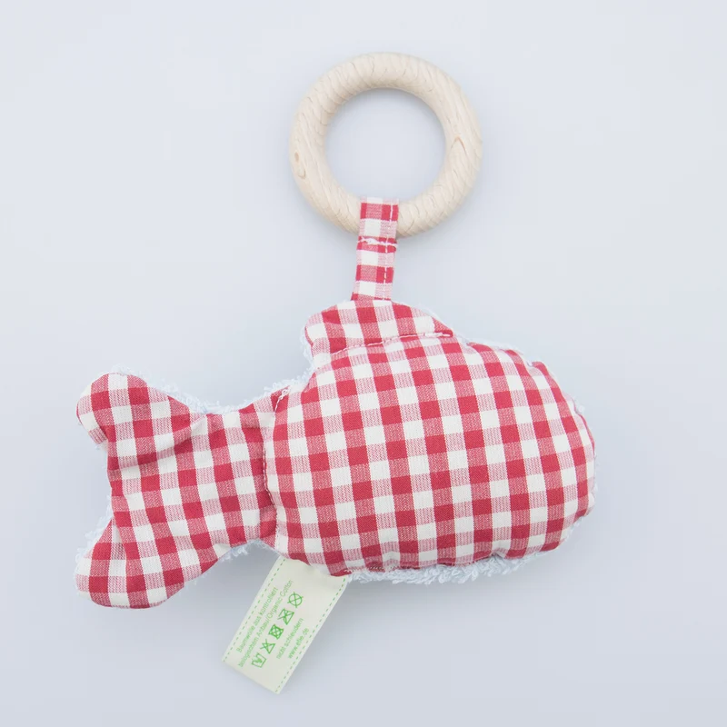 Efie Greifling Fisch mit Holzring hellblau