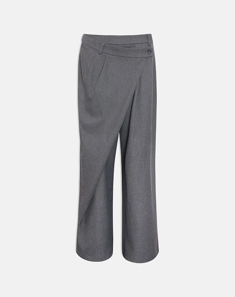 Kanna Asymmetrische Hose in Tailoring Charcoal