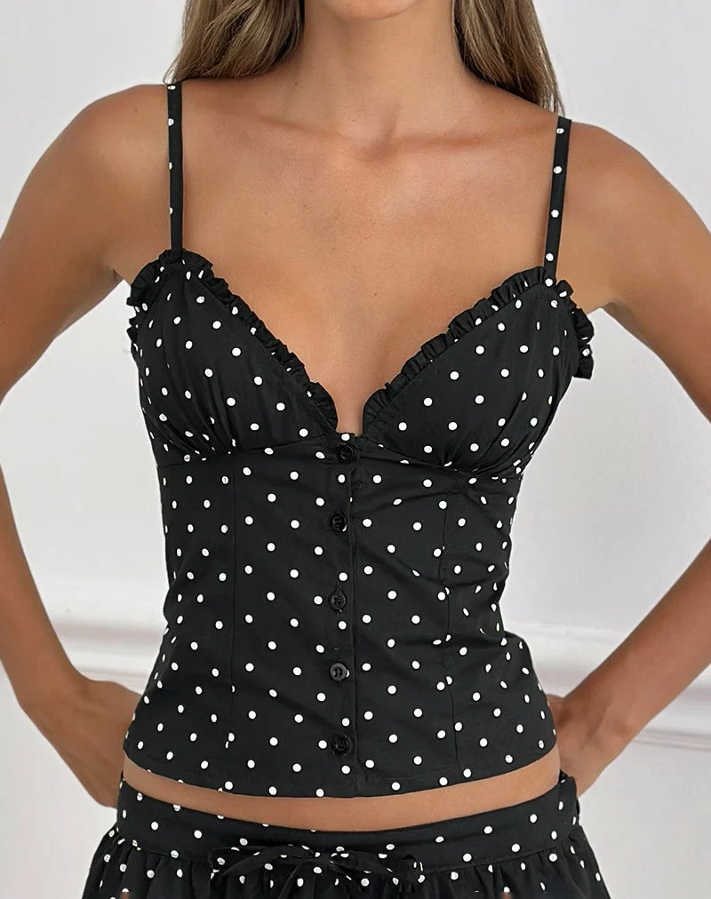 Isamu-Oberteil in Basic Polka Schwarz