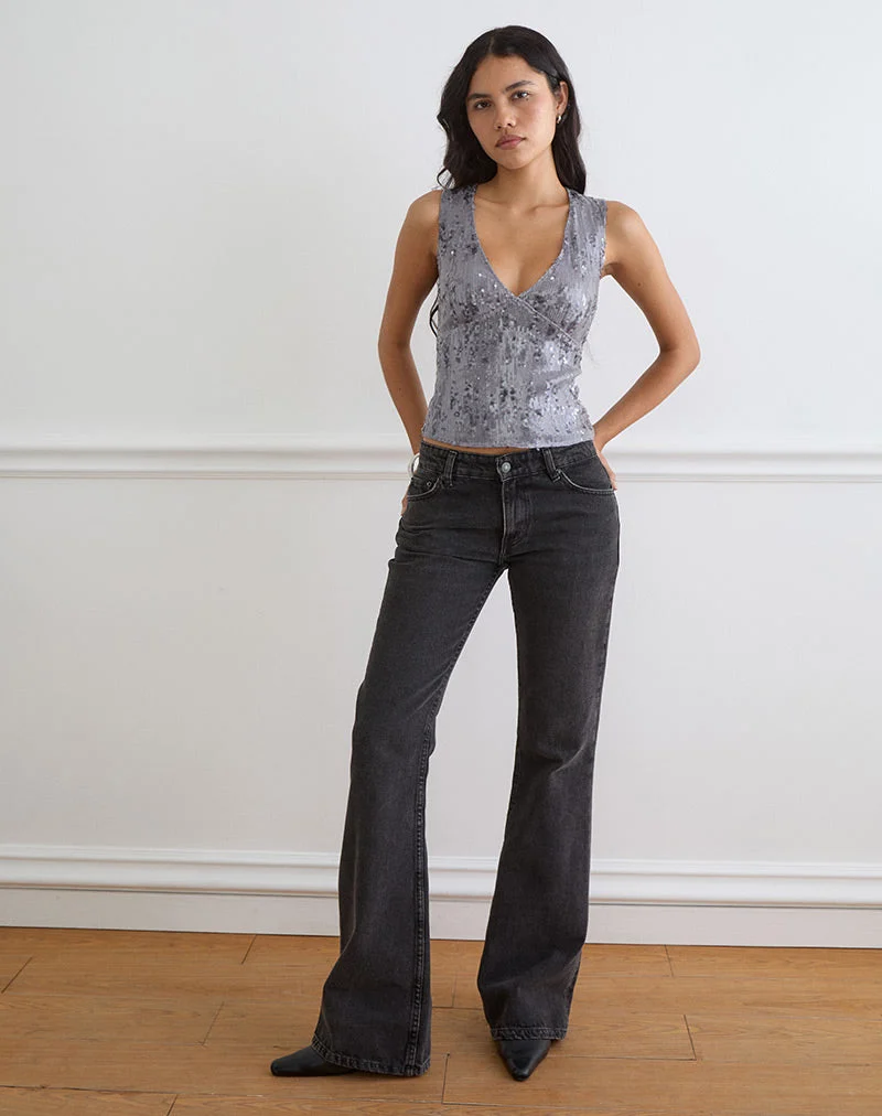 Wespiser Top in Sequin Lilac Grey