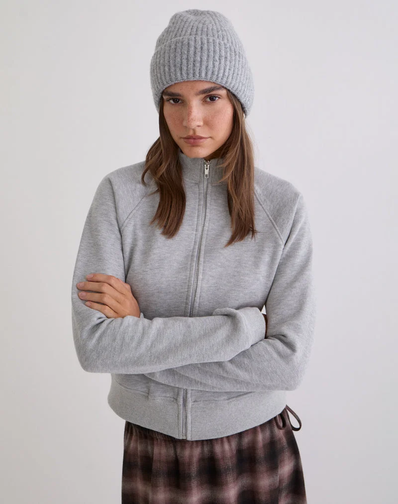 Tamayo Zip-Rollkragenpullover in Grau meliert