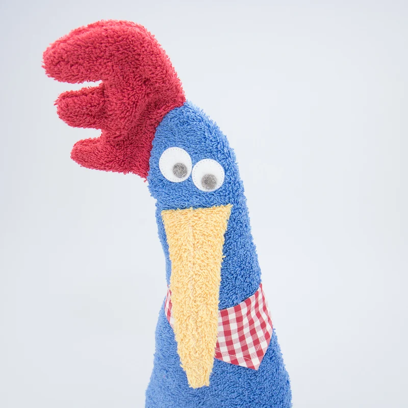Efie Kuscheltier großer Hahn - blau