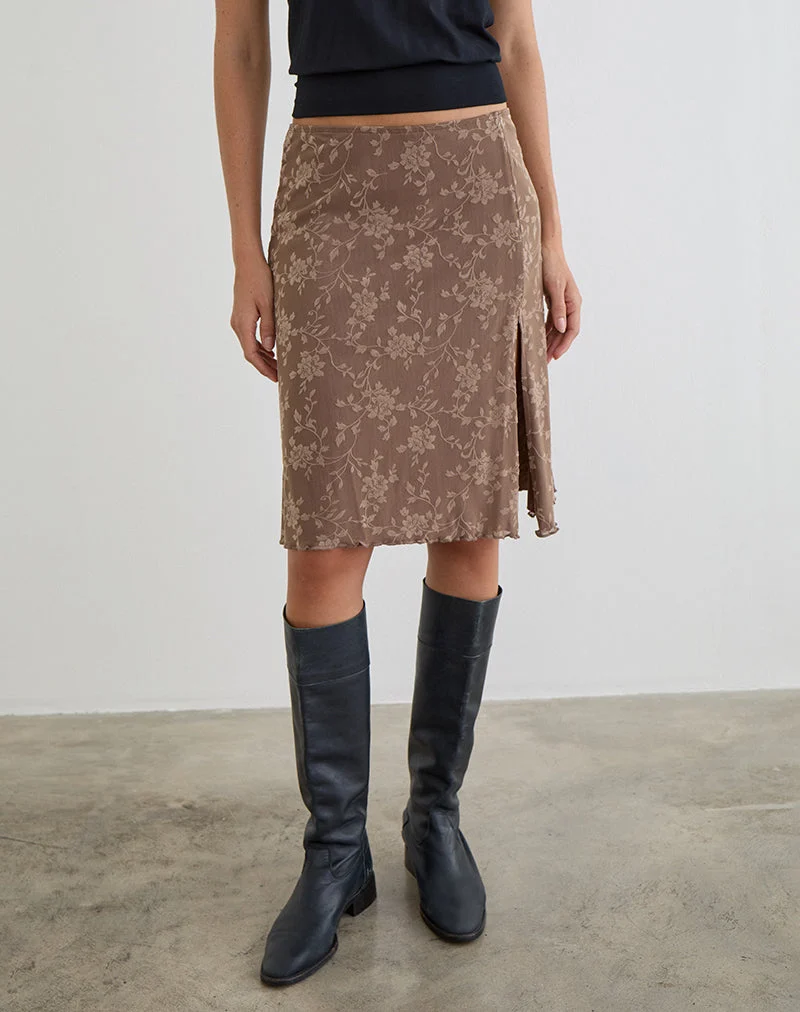Elif Midirock in Leafy Flock Dark Taupe