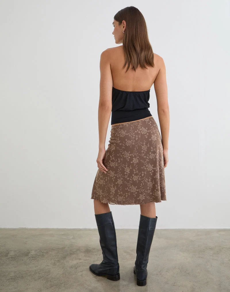 Elif Midirock in Leafy Flock Dark Taupe