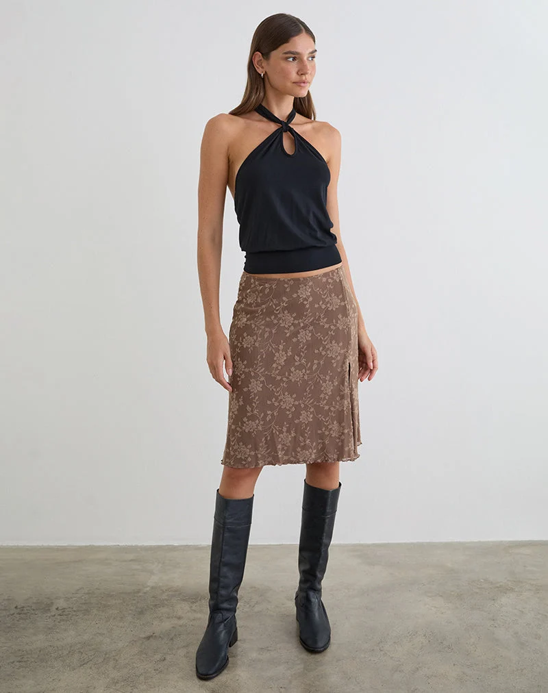 Elif Midirock in Leafy Flock Dark Taupe