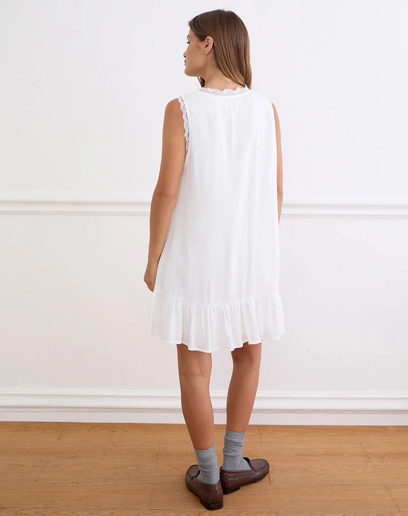 Manika Plunge-Babydoll-Minikleid aus Rayon, weiß