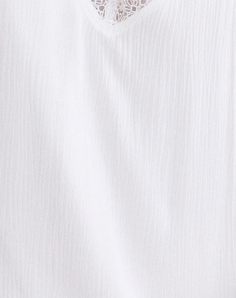 Manika Plunge-Babydoll-Minikleid aus Rayon, weiß