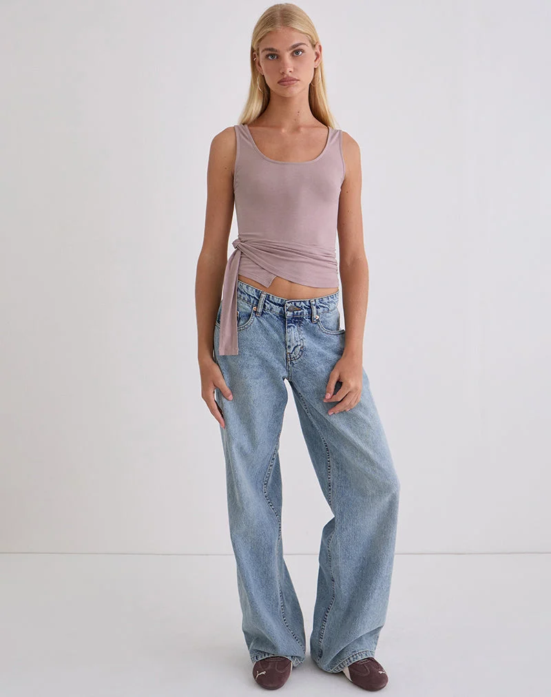 Tanzy Tie Top aus Jersey in Altrosa