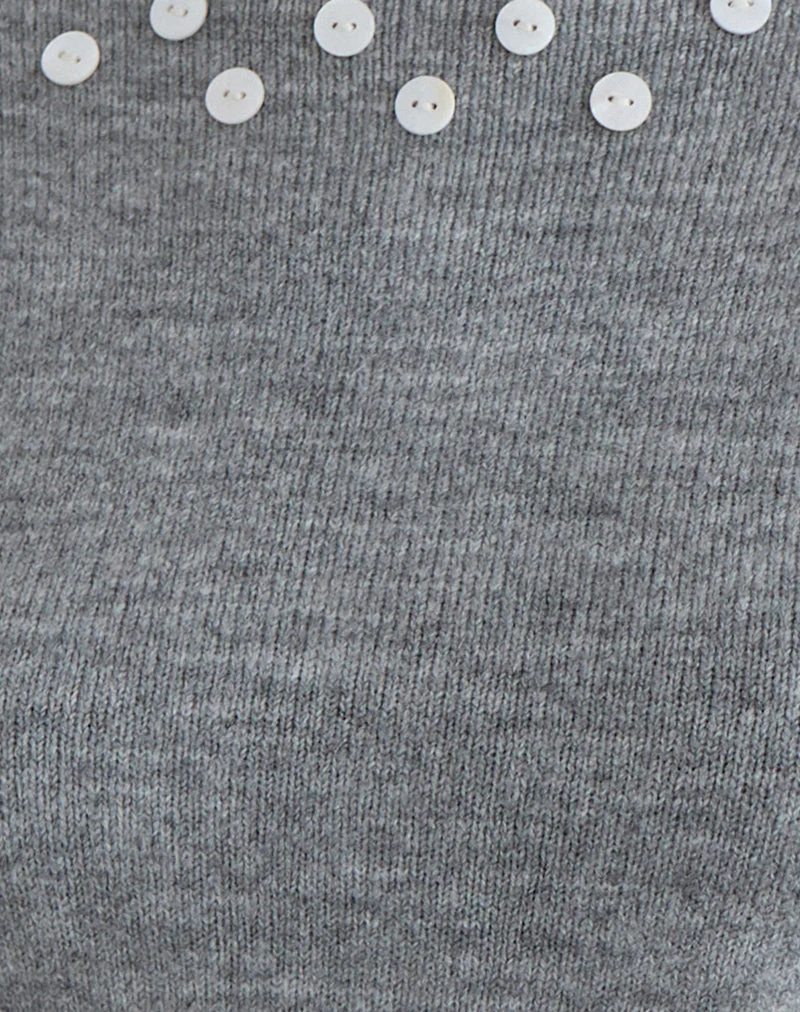 Manahi Pullover aus Perlmuttstrick in Grau