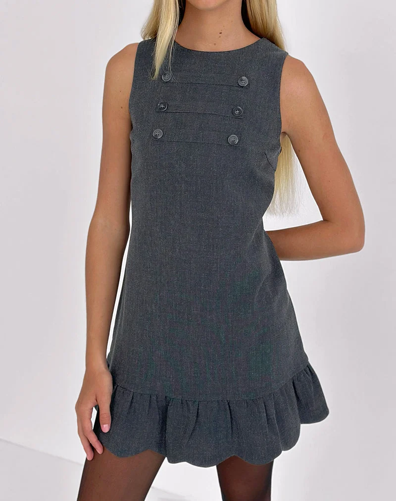 Saraya Minikleid in Tailoring Grey Blue