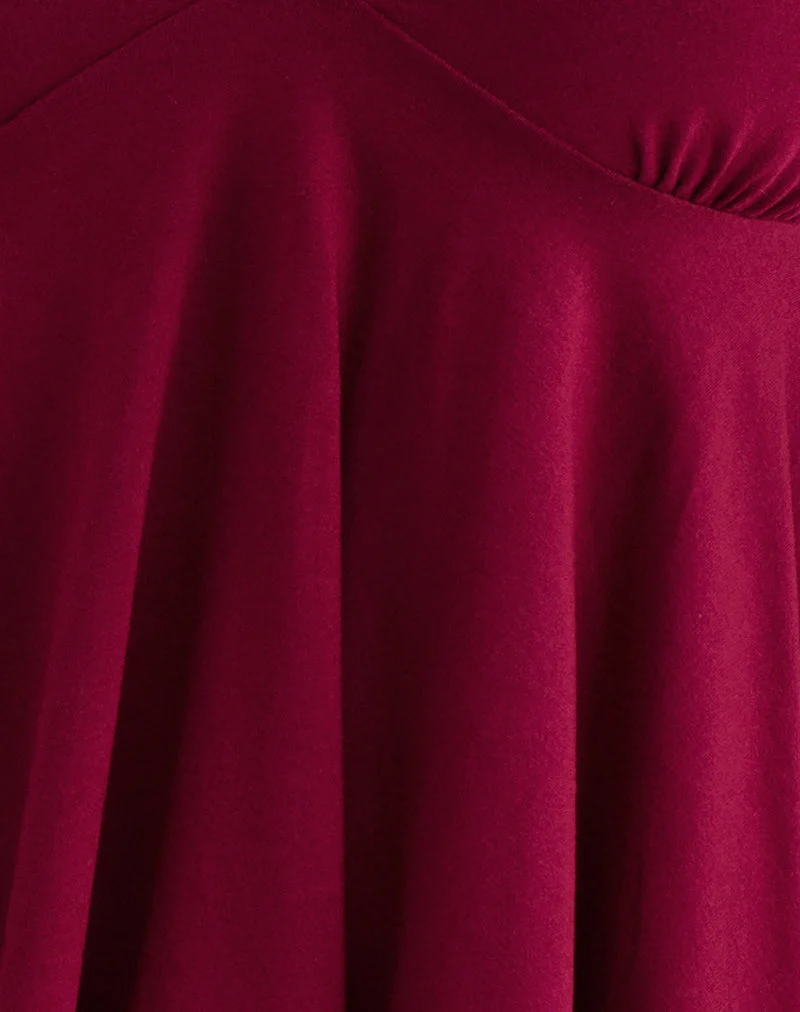 Sable Floaty Cami Top aus Jersey in Burgunderrot