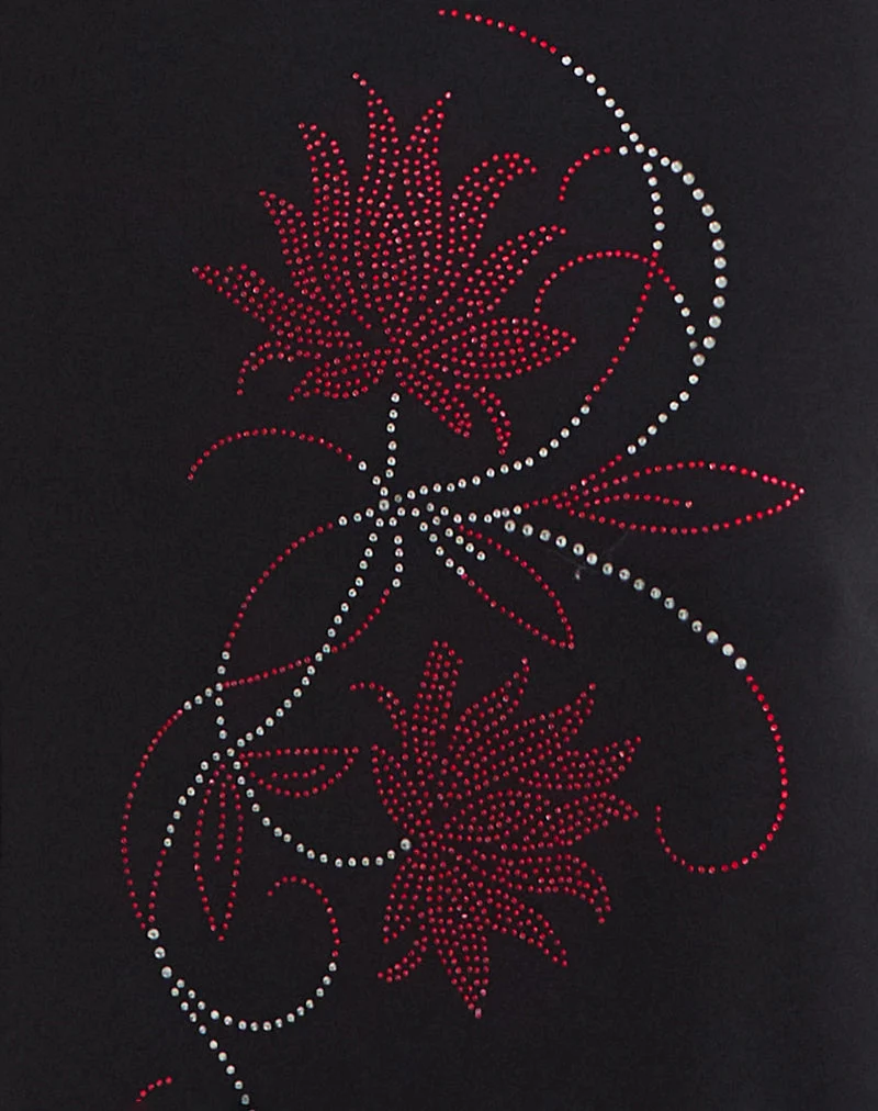 Naisra Maxirock aus Cupro mit Diamante-Blumenmuster in Schwarz