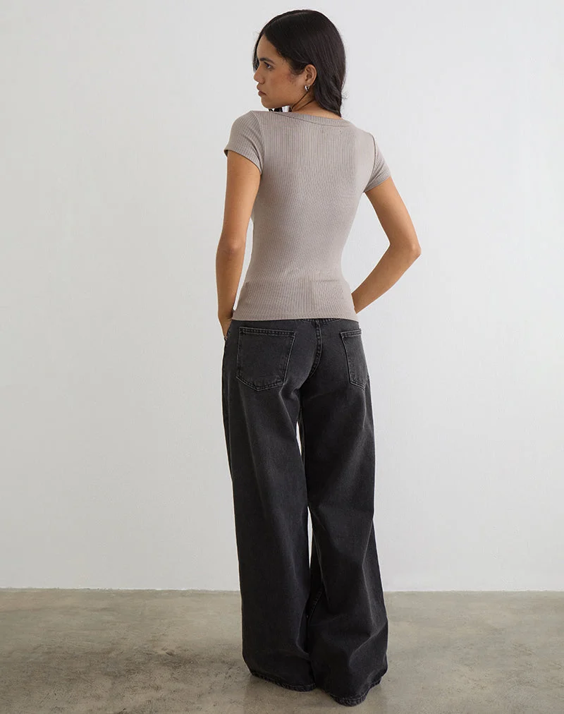 Sumala T-Shirt aus dickem Rippstoff Moon Rock