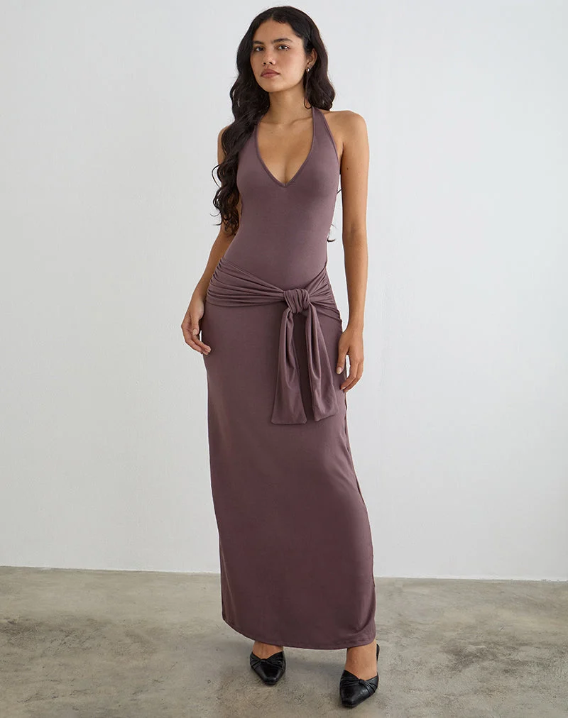 Rohesia Maxikleid in Deep Taupe