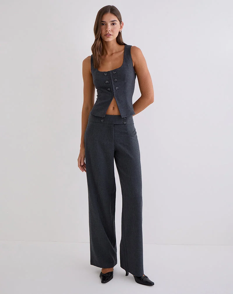Arisyo Hose mit weitem Bein in Tailoring Grey Blue