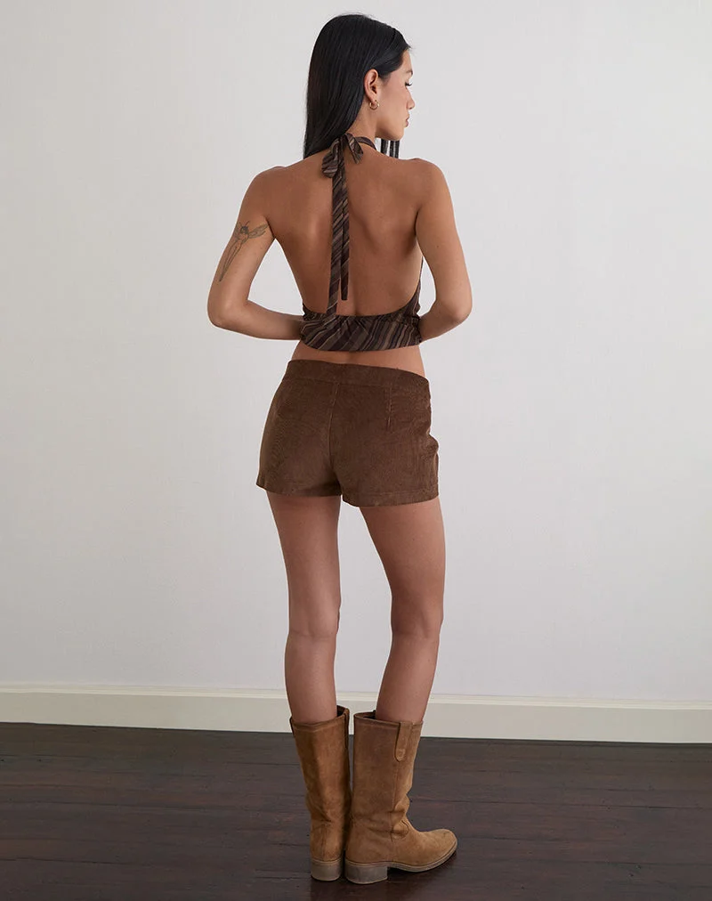 Blazira Shorts aus Wal-Cord in Braun