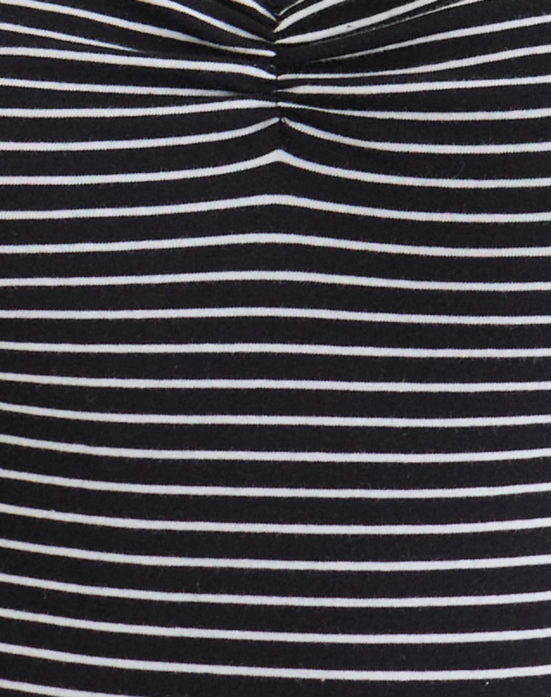 Seiren Top aus gestreiftem Jersey in Schwarz und Weiß