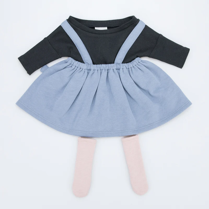 Kleidung für Riesen-Kuscheltiere von Wooly Organic - Trägerrock blau