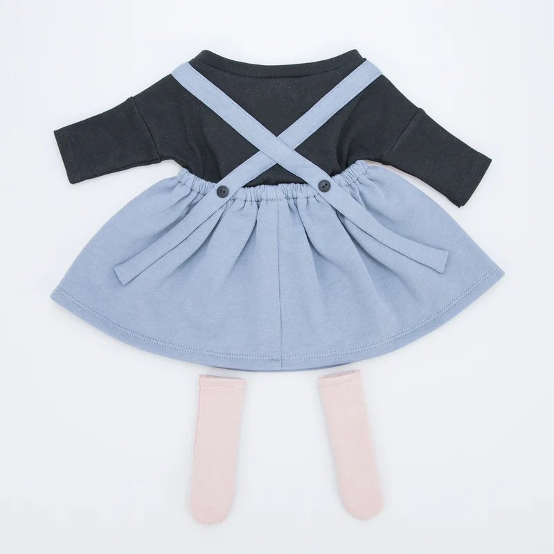 Kleidung für Riesen-Kuscheltiere von Wooly Organic - Trägerrock blau